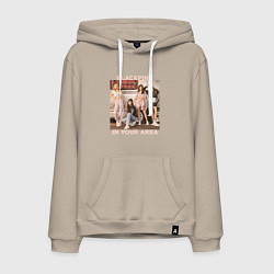 Толстовка-худи хлопковая мужская Blackpink Jennie Lisa Rose Jisoo, цвет: миндальный