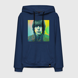 Толстовка-худи хлопковая мужская Brian Jones Pop Glitch Art, цвет: тёмно-синий