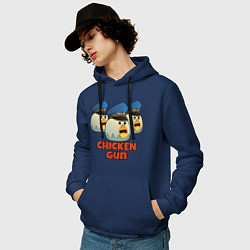 Толстовка-худи хлопковая мужская Chicken Gun команда синие, цвет: тёмно-синий — фото 2