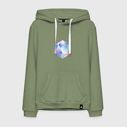 Толстовка-худи хлопковая мужская Glass hexagon, цвет: авокадо