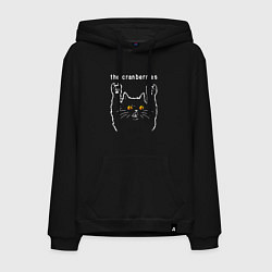 Толстовка-худи хлопковая мужская The Cranberries rock cat, цвет: черный