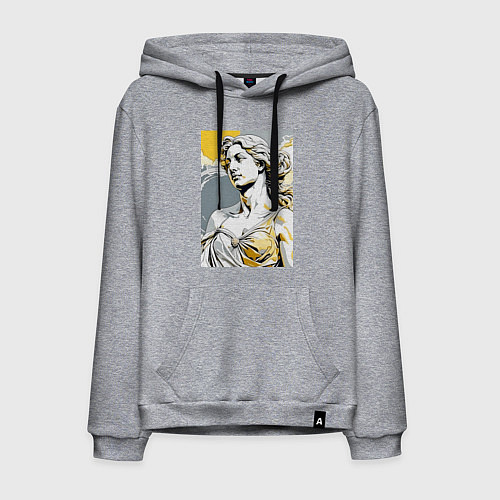 Мужская толстовка-худи Принт в стиле эпохи Возрождения - нейросеть / Меланж – фото 1