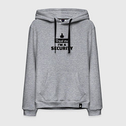 Толстовка-худи хлопковая мужская Верь мне я охранник, цвет: меланж