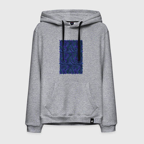 Мужская толстовка-худи Абстракция синий бит / Меланж – фото 1