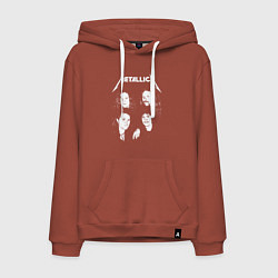 Толстовка-худи хлопковая мужская Metallica band, цвет: кирпичный