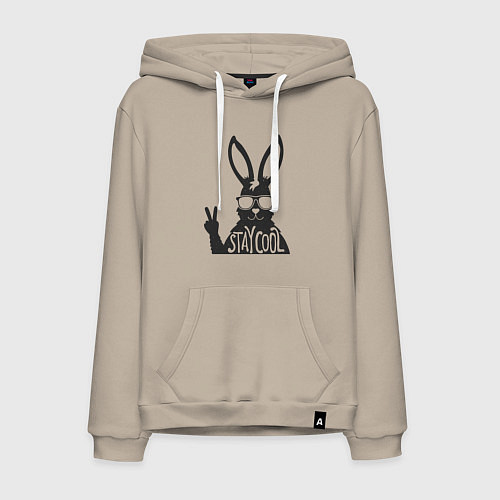 Мужская толстовка-худи Stay cool rabbit / Миндальный – фото 1