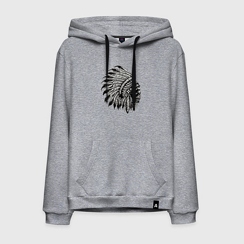 Мужская толстовка-худи Индеец шаман / Меланж – фото 1