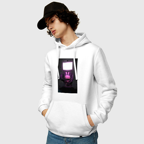 Мужская толстовка-худи Tvman-skibidi / Белый – фото 3