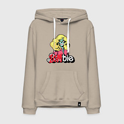 Толстовка-худи хлопковая мужская Барби - зомби, цвет: миндальный