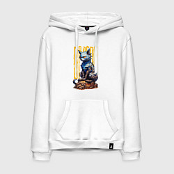 Толстовка-худи хлопковая мужская Dragoncat, цвет: белый