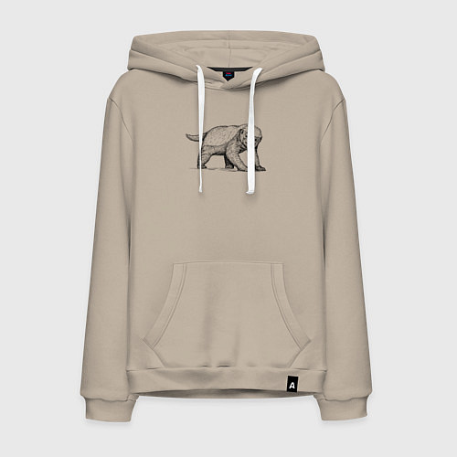 Мужская толстовка-худи Медоед недоволен / Миндальный – фото 1