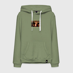 Толстовка-худи хлопковая мужская Cradle of Filth: trouble, цвет: авокадо