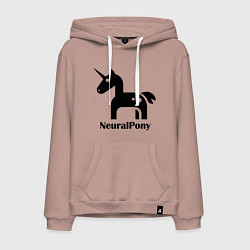 Толстовка-худи хлопковая мужская Neural Pony, цвет: пыльно-розовый