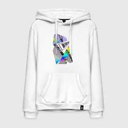 Толстовка-худи хлопковая мужская Русская Кибердеревня, цвет: белый