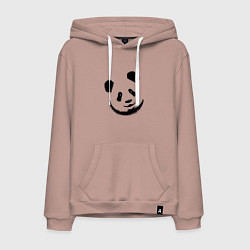 Толстовка-худи хлопковая мужская Голова милой панды, цвет: пыльно-розовый