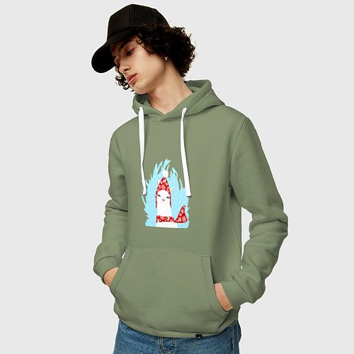 Мужская толстовка-худи Лама - альпака в шапочке / Авокадо – фото 3