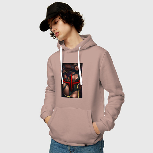 Мужская толстовка-худи Quake 3 - Hunter / Пыльно-розовый – фото 3