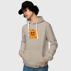 Толстовка-худи хлопковая мужская Orange holiday halloween, цвет: миндальный — фото 2