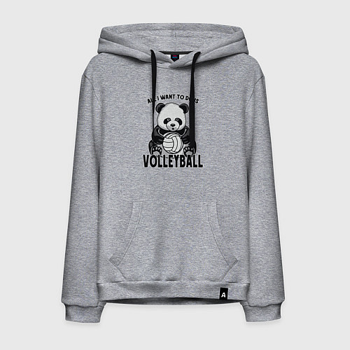 Мужская толстовка-худи Panda volleyball / Меланж – фото 1