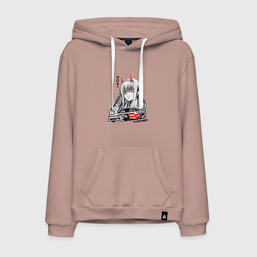 Мужская толстовка-худи Nissan Silvia S15 Drift Zero Two / Пыльно-розовый – фото 1