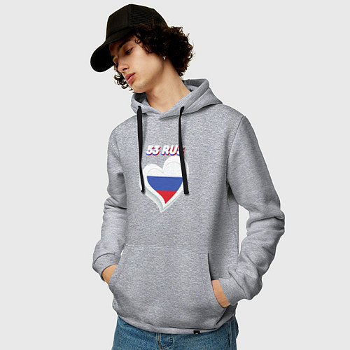 Мужская толстовка-худи 53 регион Новгородская область / Меланж – фото 3