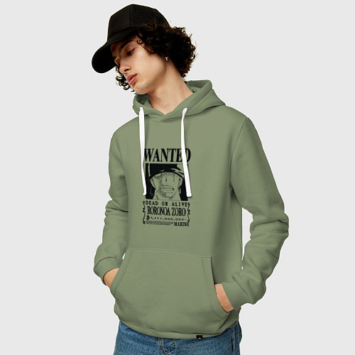 Мужская толстовка-худи Награда за голову Ророноа Зоро One Piece / Авокадо – фото 3