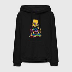 Толстовка-худи хлопковая мужская Color Bart, цвет: черный