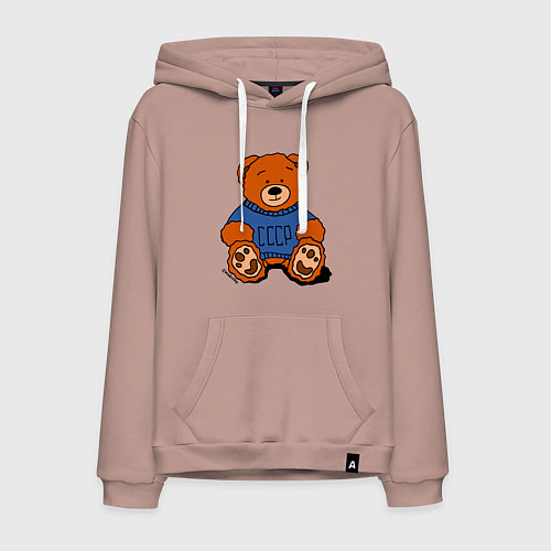 Мужская толстовка-худи Плюшевый мишка из СССР / Пыльно-розовый – фото 1