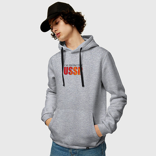 Мужская толстовка-худи Im from the USSR / Меланж – фото 3