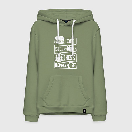Мужская толстовка-худи Еда сон шахматы / Авокадо – фото 1