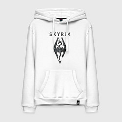 Толстовка-худи хлопковая мужская Elder Scrolls - скайрим, цвет: белый