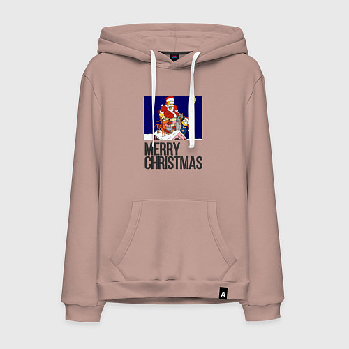 Мужская толстовка-худи Merry Christmas Simpsons / Пыльно-розовый – фото 1