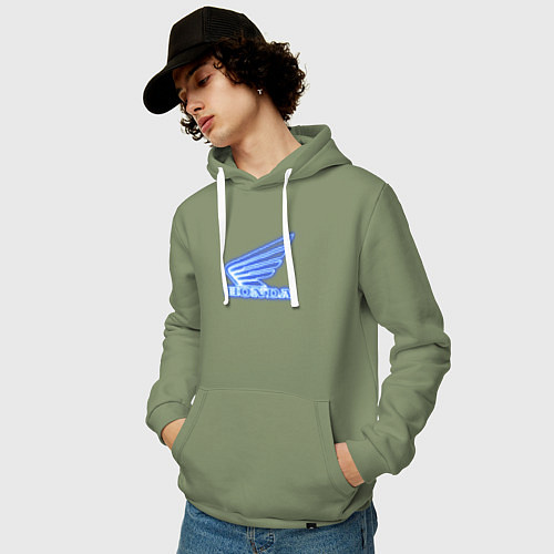 Мужская толстовка-худи Honda neon art / Авокадо – фото 3