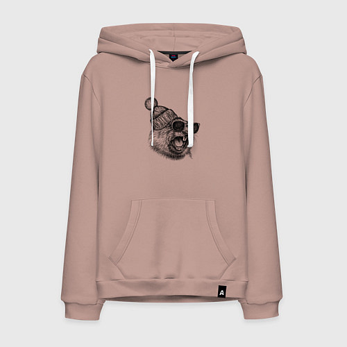 Мужская толстовка-худи Орущий суслик-хипстер / Пыльно-розовый – фото 1