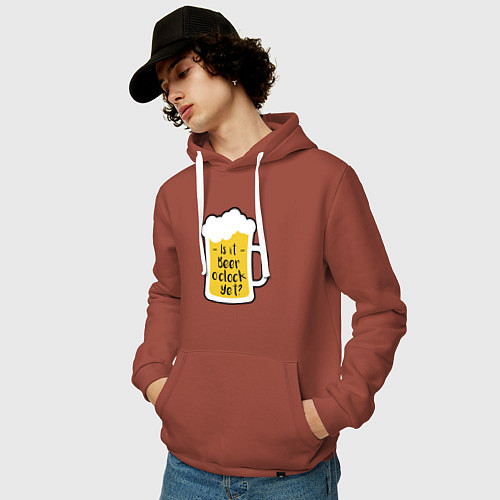 Мужская толстовка-худи Время пива / Кирпичный – фото 3