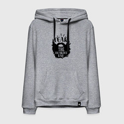 Толстовка-худи хлопковая мужская Бойся бородатого папаши, цвет: меланж