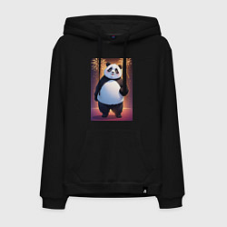Толстовка-худи хлопковая мужская Панда в свитере под салютом - ai art, цвет: черный