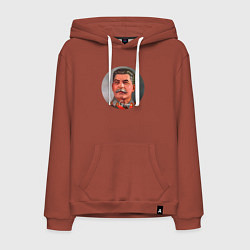 Толстовка-худи хлопковая мужская Stalin color, цвет: кирпичный
