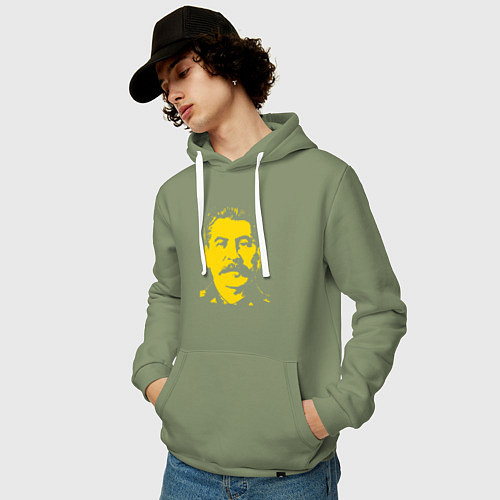 Мужская толстовка-худи Yellow Stalin / Авокадо – фото 3