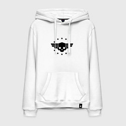 Толстовка-худи хлопковая мужская Helldivers 2: Stars Logo, цвет: белый