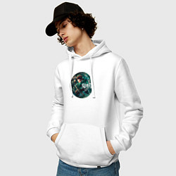 Толстовка-худи хлопковая мужская Тандзиро - Клинок, рассекающий демонов, цвет: белый — фото 2