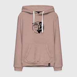 Толстовка-худи хлопковая мужская Jazz lover, цвет: пыльно-розовый