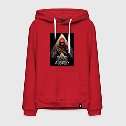 Толстовка-худи хлопковая мужская Assassins creed красный костюм, цвет: красный