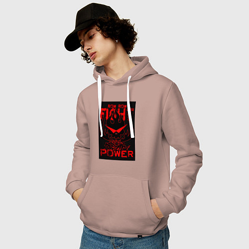 Мужская толстовка-худи Камина Гуррен Дан / Пыльно-розовый – фото 3