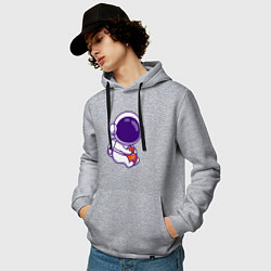 Толстовка-худи хлопковая мужская Space football, цвет: меланж — фото 2