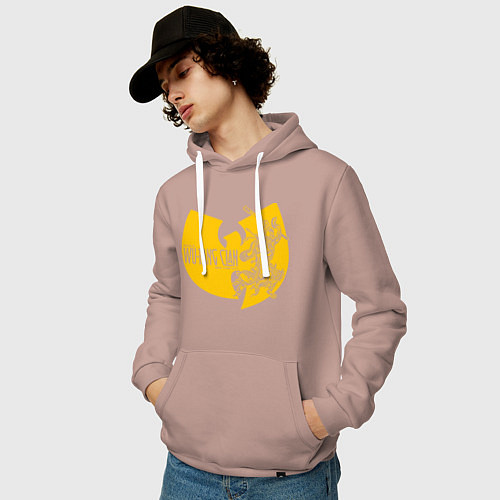 Мужская толстовка-худи Wu shaolin logo / Пыльно-розовый – фото 3