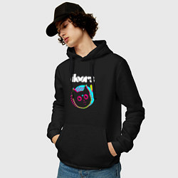 Толстовка-худи хлопковая мужская The Doors rock star cat, цвет: черный — фото 2