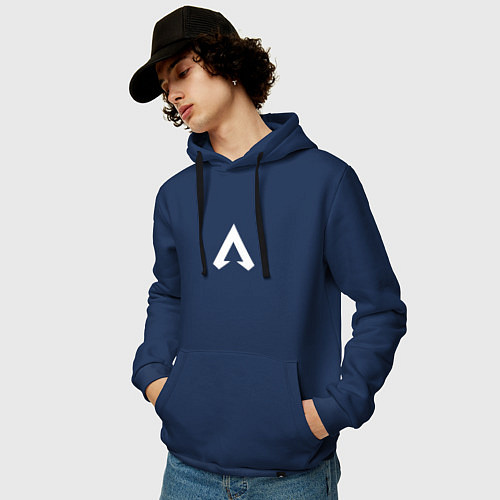 Мужская толстовка-худи Logo apex / Тёмно-синий – фото 3