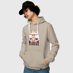 Толстовка-худи хлопковая мужская Королева со скальпелем - burning witch, цвет: миндальный — фото 2