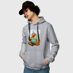 Толстовка-худи хлопковая мужская Медведь - Скуф, цвет: меланж — фото 2